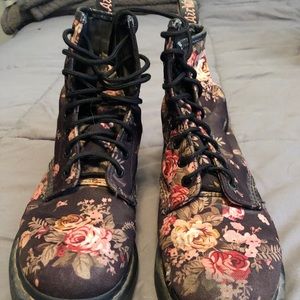 Doc Martens floral combat boots